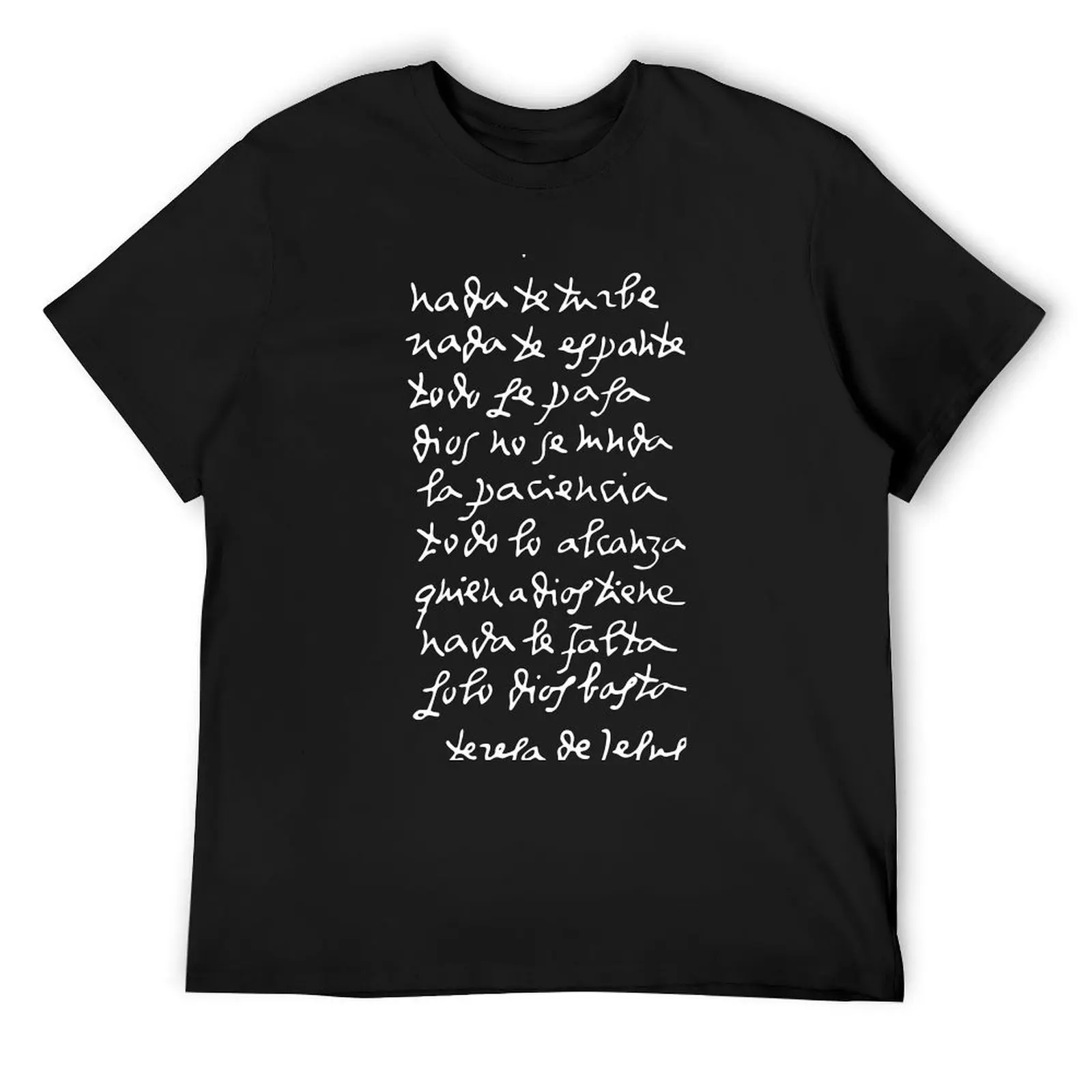 Solo Dios basta (Let nothing disturb thee) (dark) T-Shirt summer clothes graphic t shirt vintage cheap stuff men t shirt