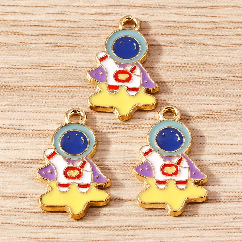 Tusember 10 Stück süße Galaxy Mond Schiff Astronaut Charms für DIY handgefertigten Schmuck Halskette Ohrringe Schlüsselanhänger Anhänger – Detail 5