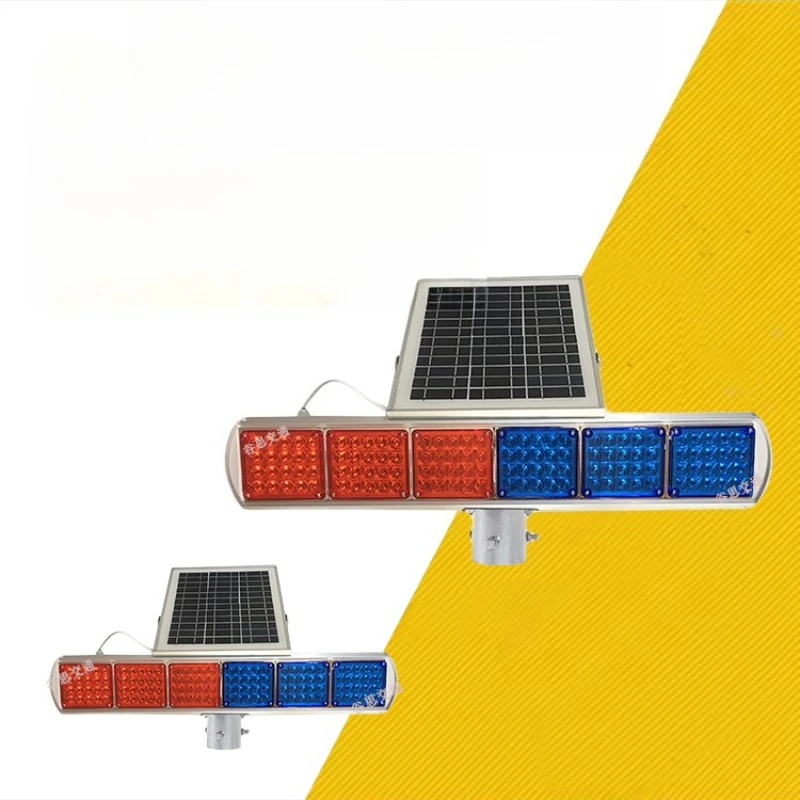 Traffic solar flash light flash warning light red and blue six groups of  traffic warning