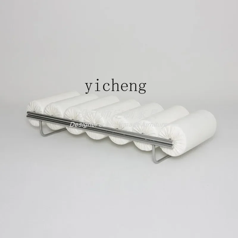 

V6 light luxury metal leather art sofa stool bench clothing store shoe change stool bedroom bedside stool