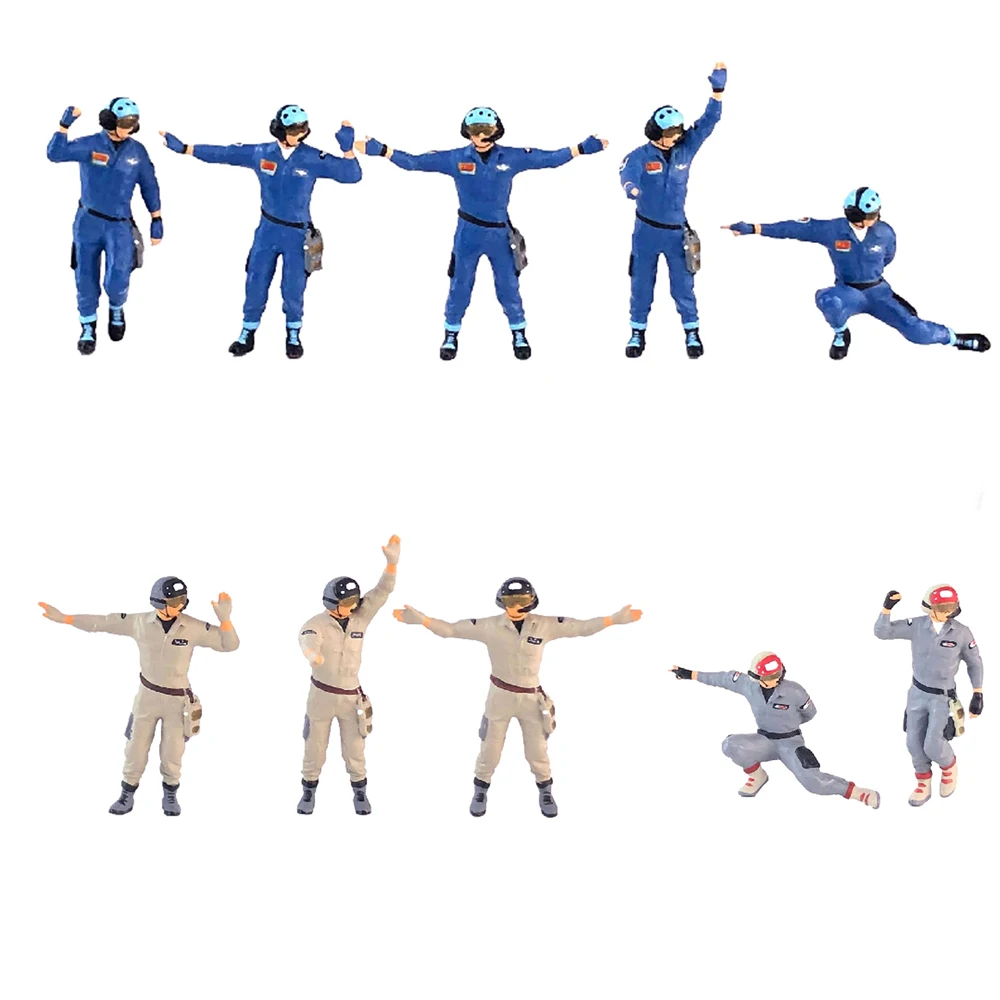 

Diorama 1/64 Miniature Figure Air Force Pilot Doll Model Resin Figures DIY Minifigures Model Kits Garage Scene Hobby