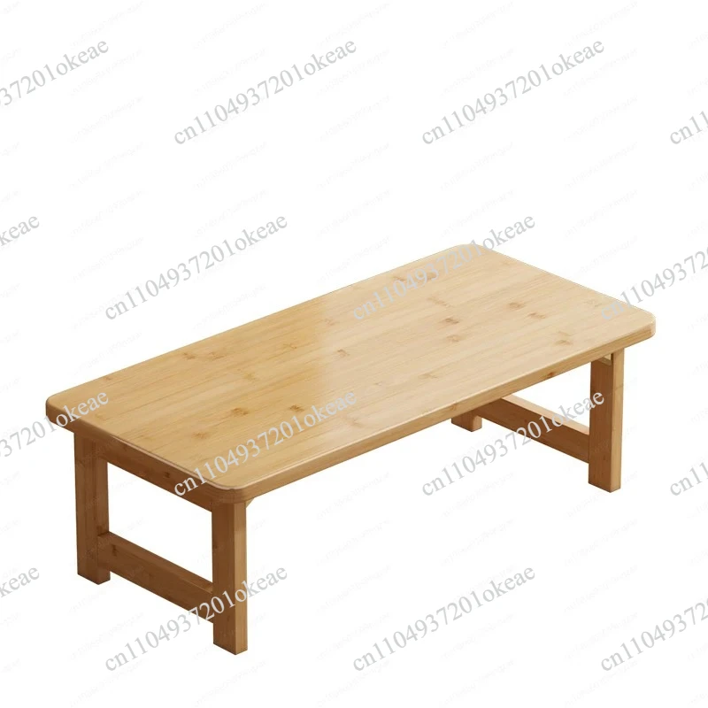 Kang table, coffee table, free folding low tea table, nanzhu tatami bay window, solid wood lazy home kang table balcony