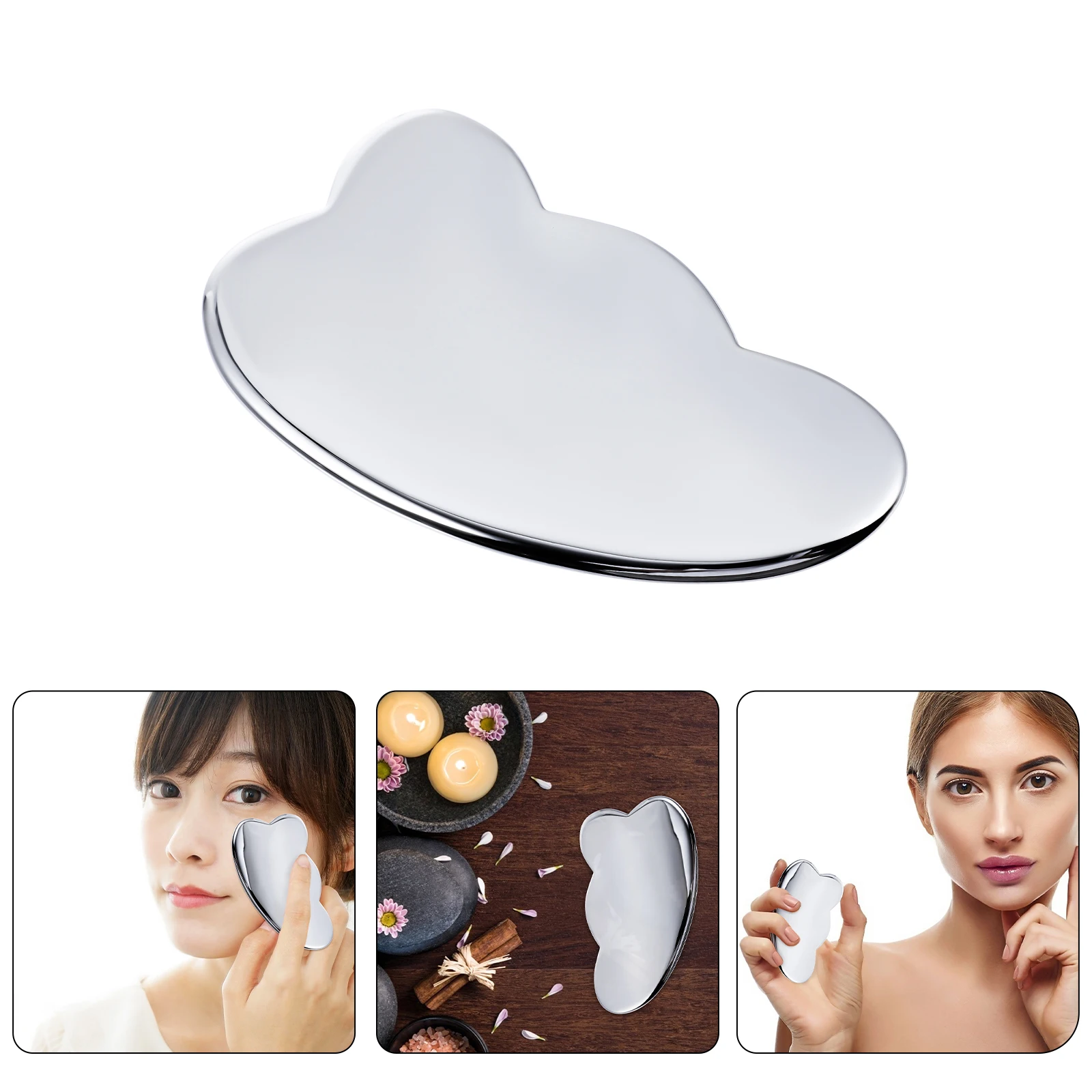 1pc テラヘルツ刮痧ボード ハート型 フェイスビューティースクレイピングツール 微小循環リンパドレナージュ 黒ずみ解消