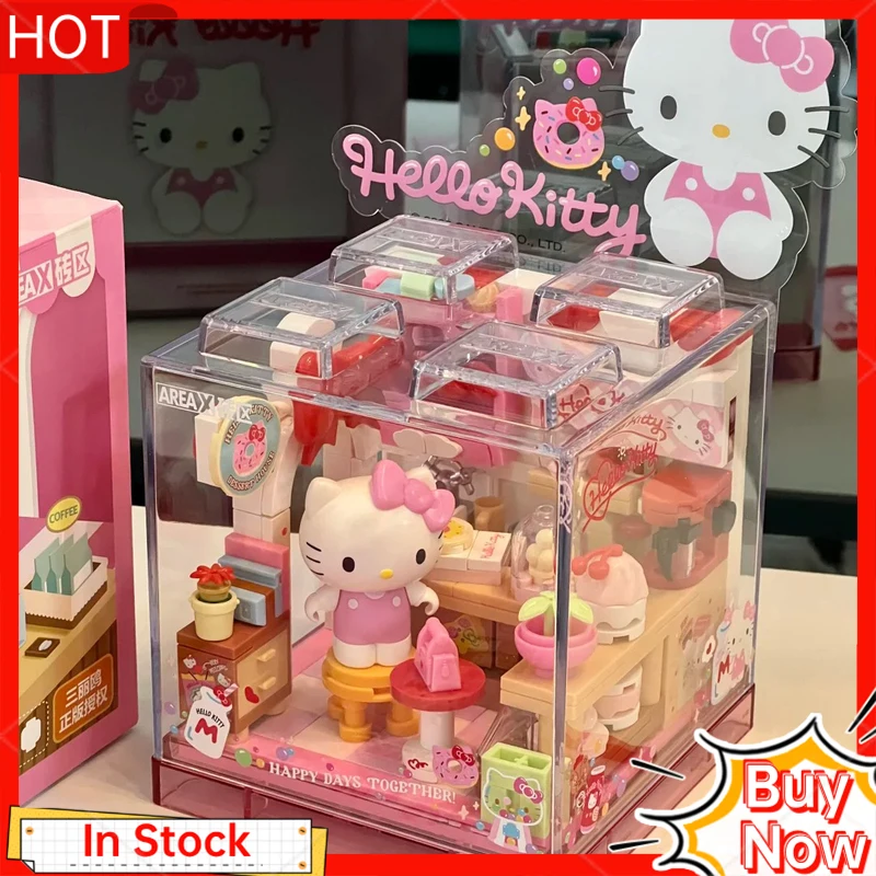 AREAX Brick Zone Sanrio montaje juguete educativo bloques de construcción caja de rompecabezas Mini tienda tema juguete para niños y adultos