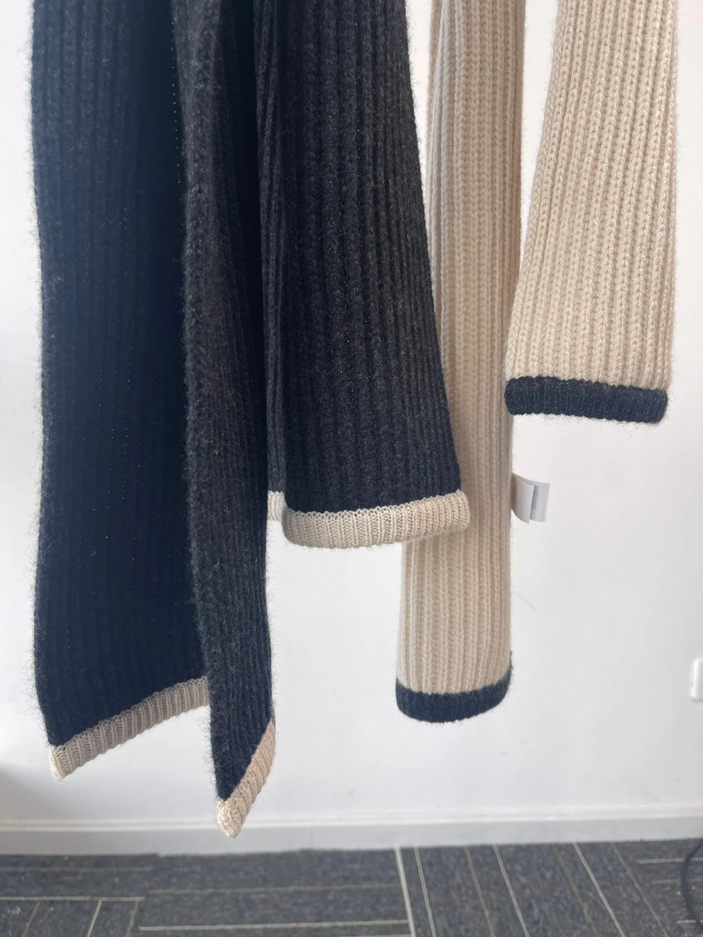 Fall Winter 100% Cashmere Beaded Long Scarf