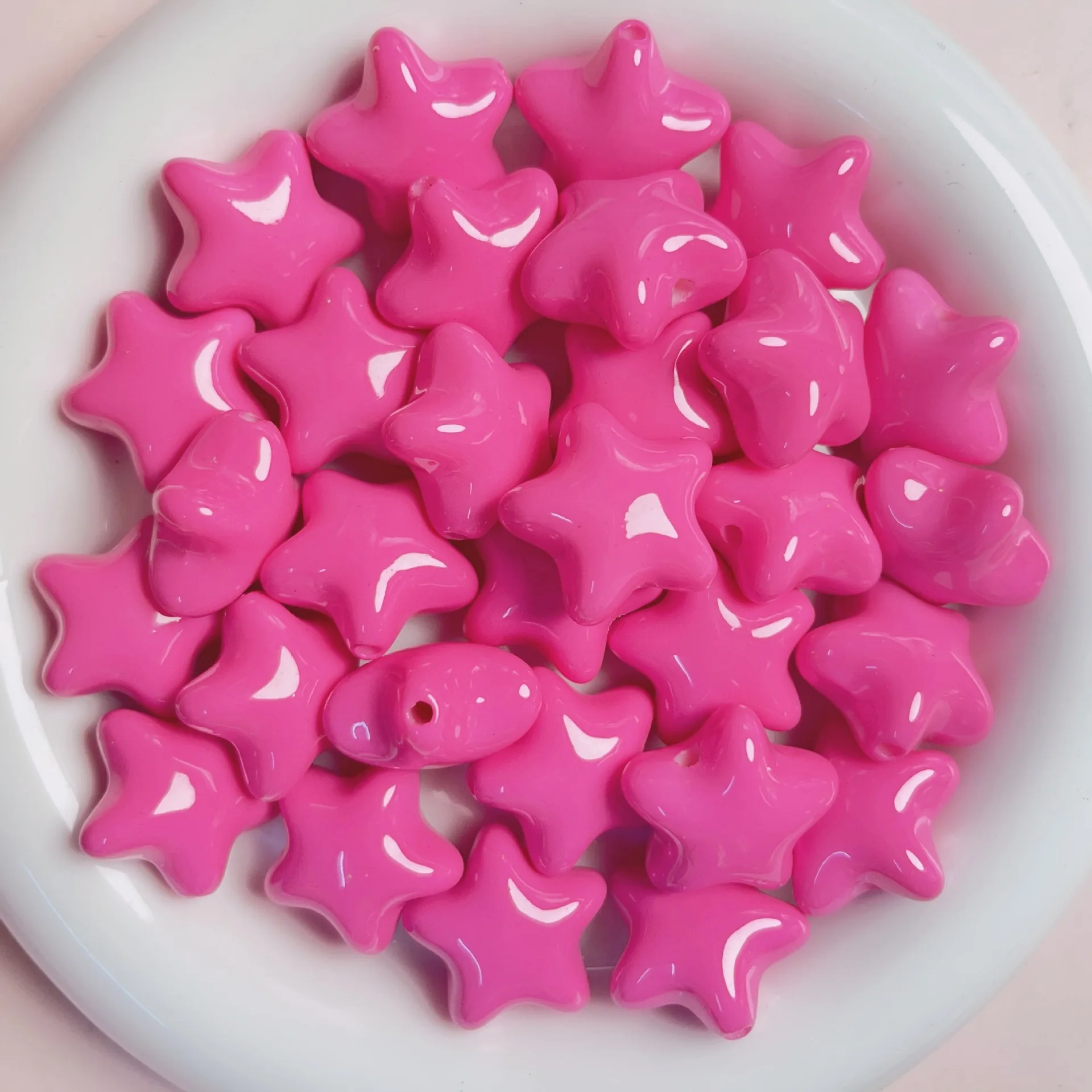 Solid Color Cute Fat Star Beads For Jewelry Making Earrings Bracelet Pet Necklace Beadable Pen Kids Hairpin Handmade Accessories