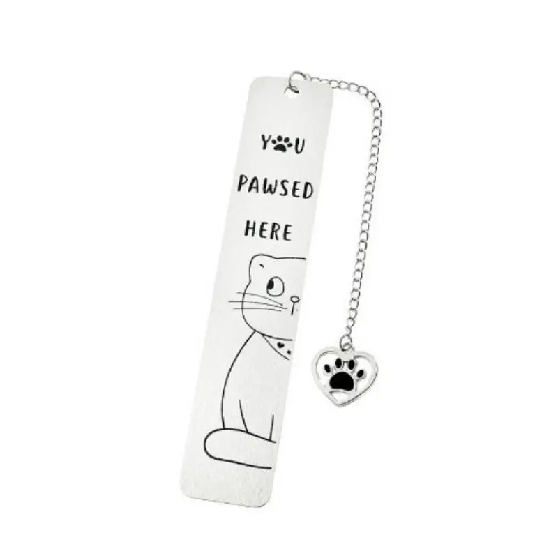 1pc Cute Cat Dog Bookmarks For Cat Lover Stainless Steel Bookmarks Reading Marking Stationery For Book Lovers