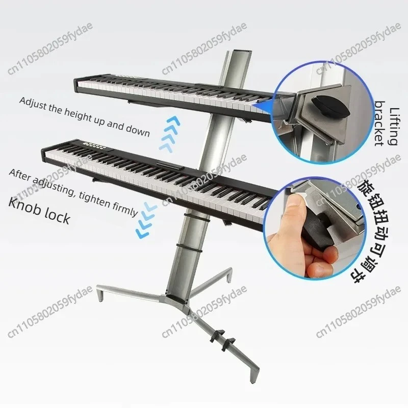 Aluminium Alloy Musical Rack Holder Double 2 Tier Spider Pro Keyboard Stand Electronic Piano Keyboard Stand