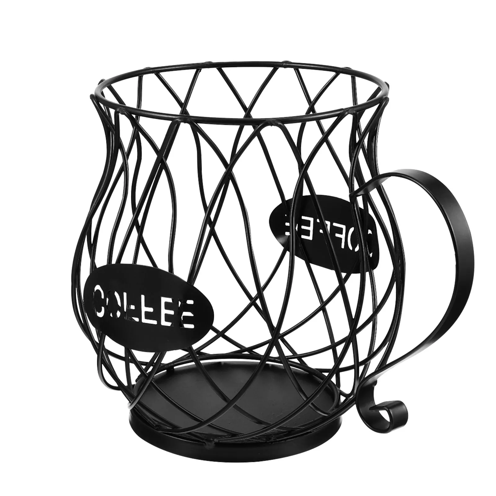 Strong Iron Coffee Pod Basket – Large Capacity, Compact Design for Kitchen, Coffee Bar, Tea & Creamer Storage