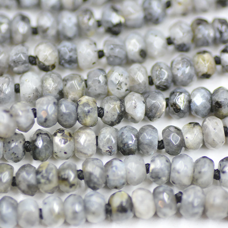 5 rows. 2X4MM natural black/white. Semi precious stones. Necklace 18-23