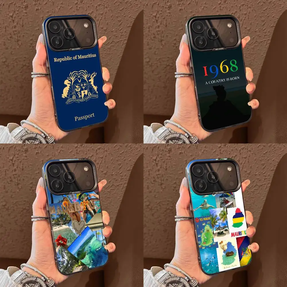 

Mauritius Passport Flag Travel Phone Case For iPhone 17,16,15,14,13,12,11,Pro,Max,Plus,E,Air,Mini Black Tpu Cover