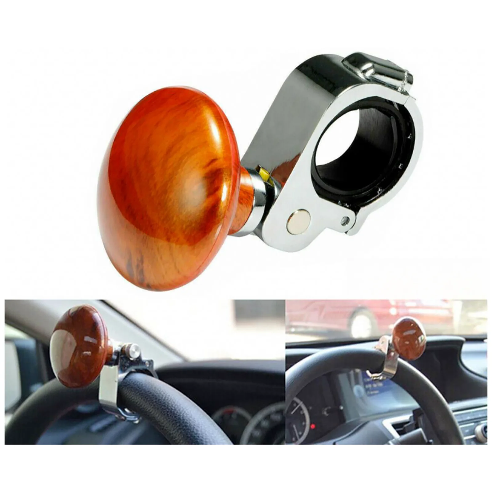 

Car Turning Steering Wheel Booster Spinner Knob Handle Plastic Metal Bearing Power Handle Ball Shaped Helper Hand Control