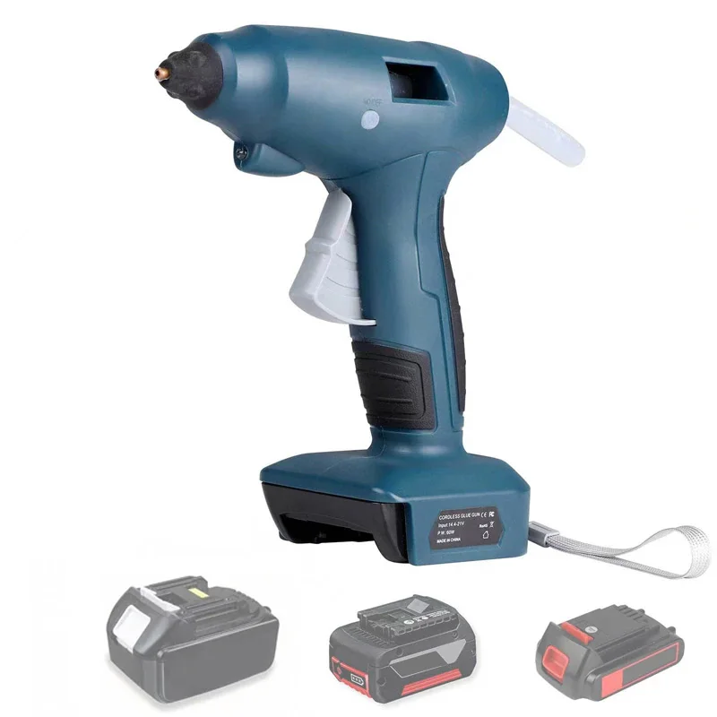 60W Cordless Hot Melt Glue Gun for Makita for Bosch for Dewalt for Milwaukee 14.4-20V Li-ion Battery Electric Repair Tool