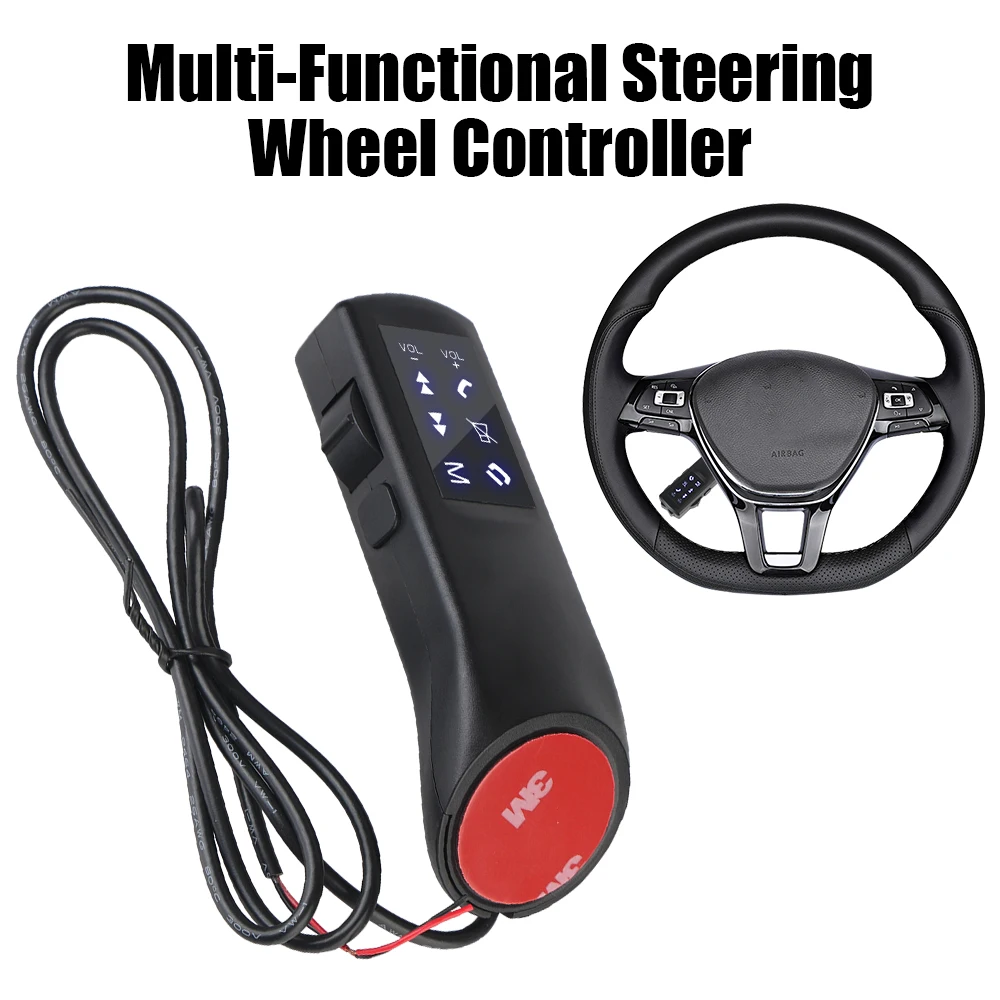 Car Steering Wheel Buttons 12V Universal Wireless Control For Music Phone DVD Navigation 8 Keys Remote Controller