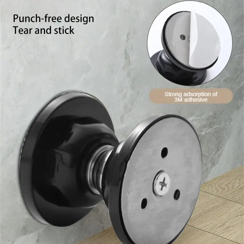 Doorstop Water Proof Strong Suction Power Nail-free Strong Magnet Enlarge The Base Mute Silicone Doorstop Comes With Adhesive