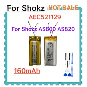 Bilashmart Original Replaces 160mAh 3.85V AEC521128 AEC521129 521129 Battery Shokz AS800 AS820 Game Bone Conduction Headphone Handsfree