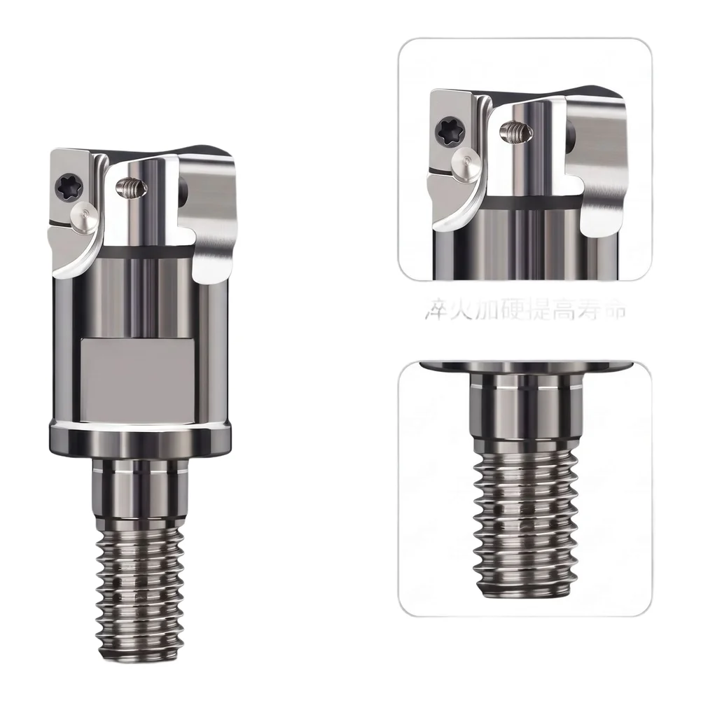 CNC Milling Head with 10mm Thread-Locking Interface Square Shoulder Shank Compatible with For BAP3 and APMT1135 Inserts