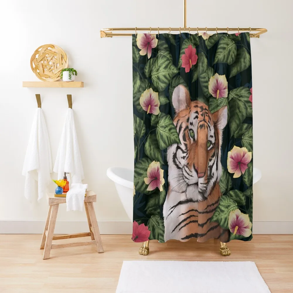 

Serene Tiger Shower Curtain Shower Set Modern Accessory Bathrooms Shower Bathroom Bathroom Showers Curtain