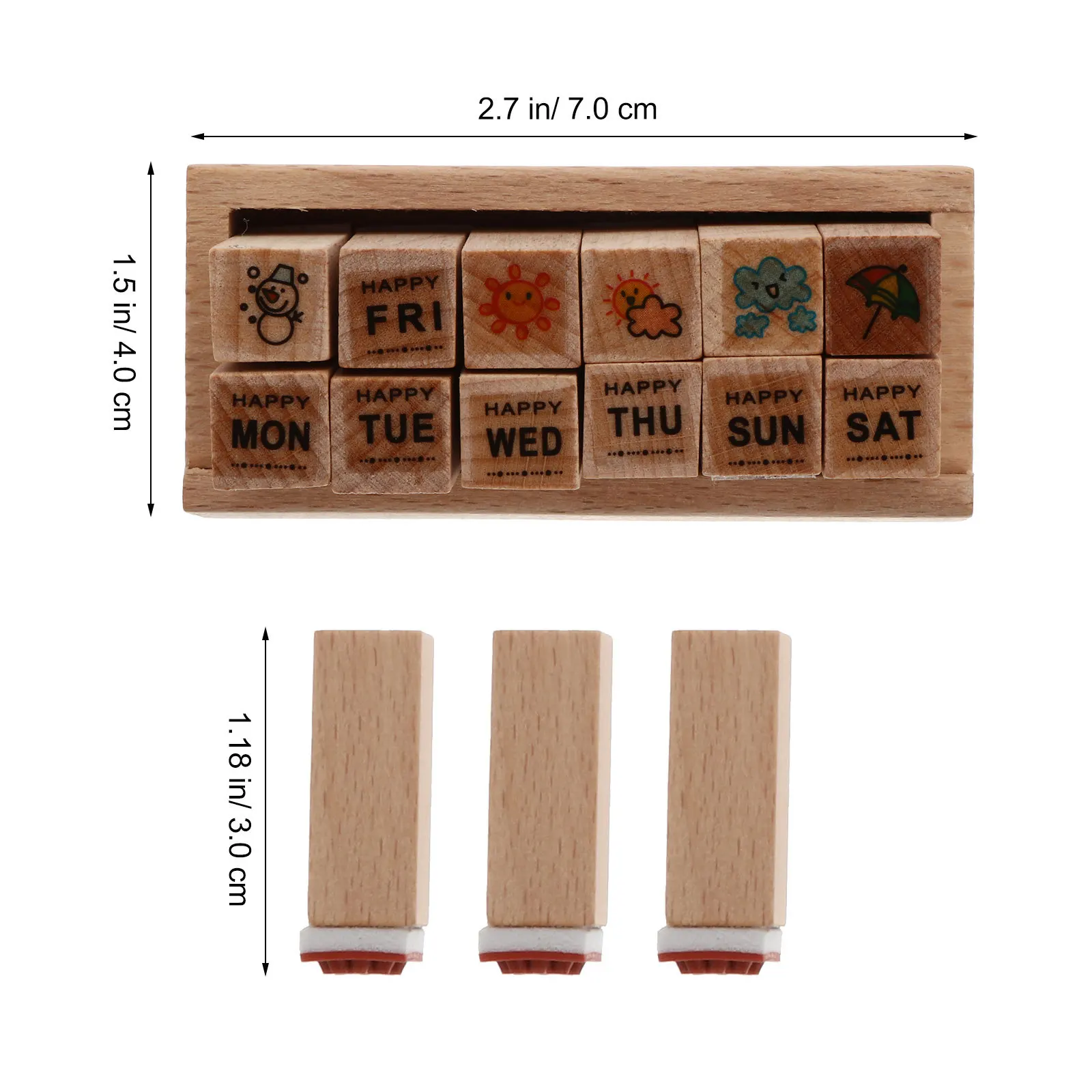 

12pcs Wooden Diary Craft Diy Scrapbook Journal Seals Durable Premium Wood Set Creative Decoration