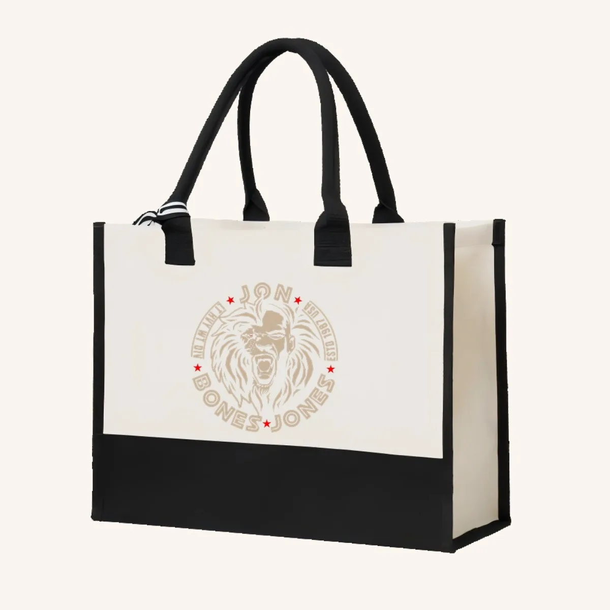 جون جونز الأسد الوجه 2026 وصول جديد موضة عملية واسعة قابلة لإعادة الاستخدام حمل حقيبة نمط طباعة 2 لهجة الثقيلة كبيرة Sh #4