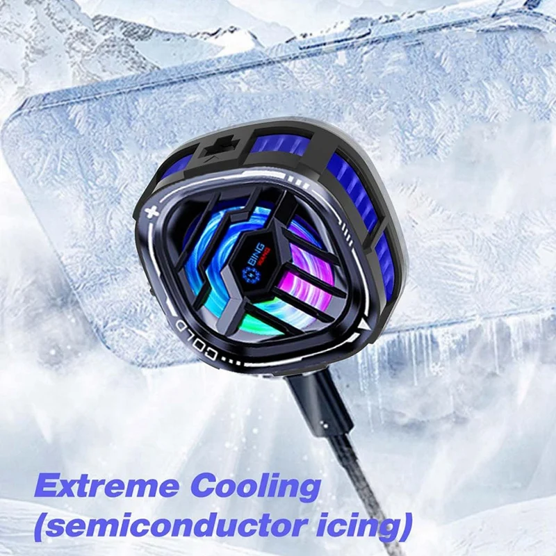 X76pro Cell Phone Cooler, Phone Cooler Fan With Semi Conductor Cooling Chip,RGB Phone Cooling Fan Mobile Phone Cooler