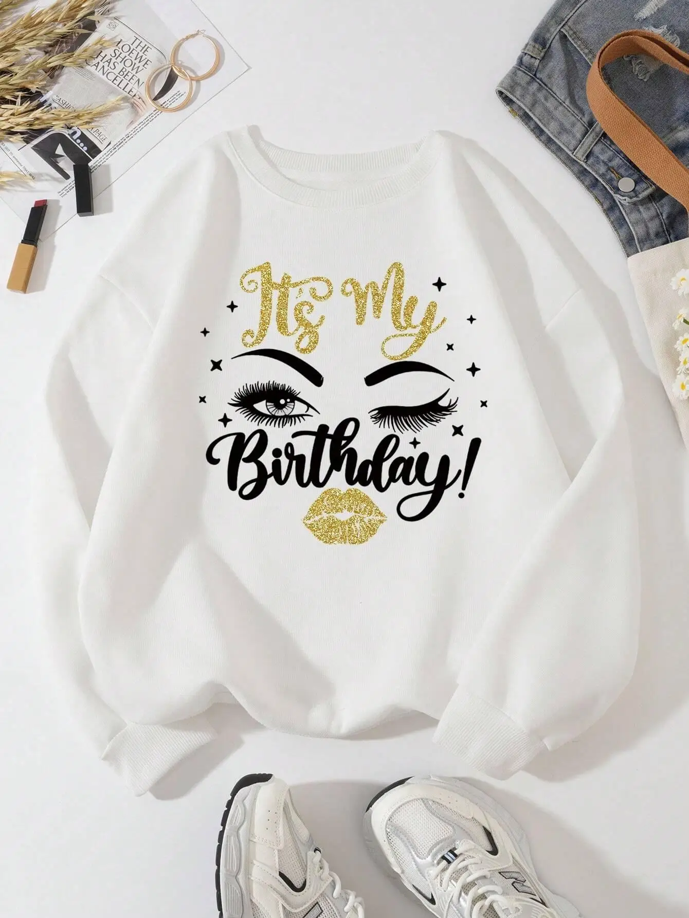 Just My Birthday Printing Sweatshirt Woman  Casual Loose Fashion Hooded Warm Comfortable Hoodie simple S-XXL O-Neck Tops Female