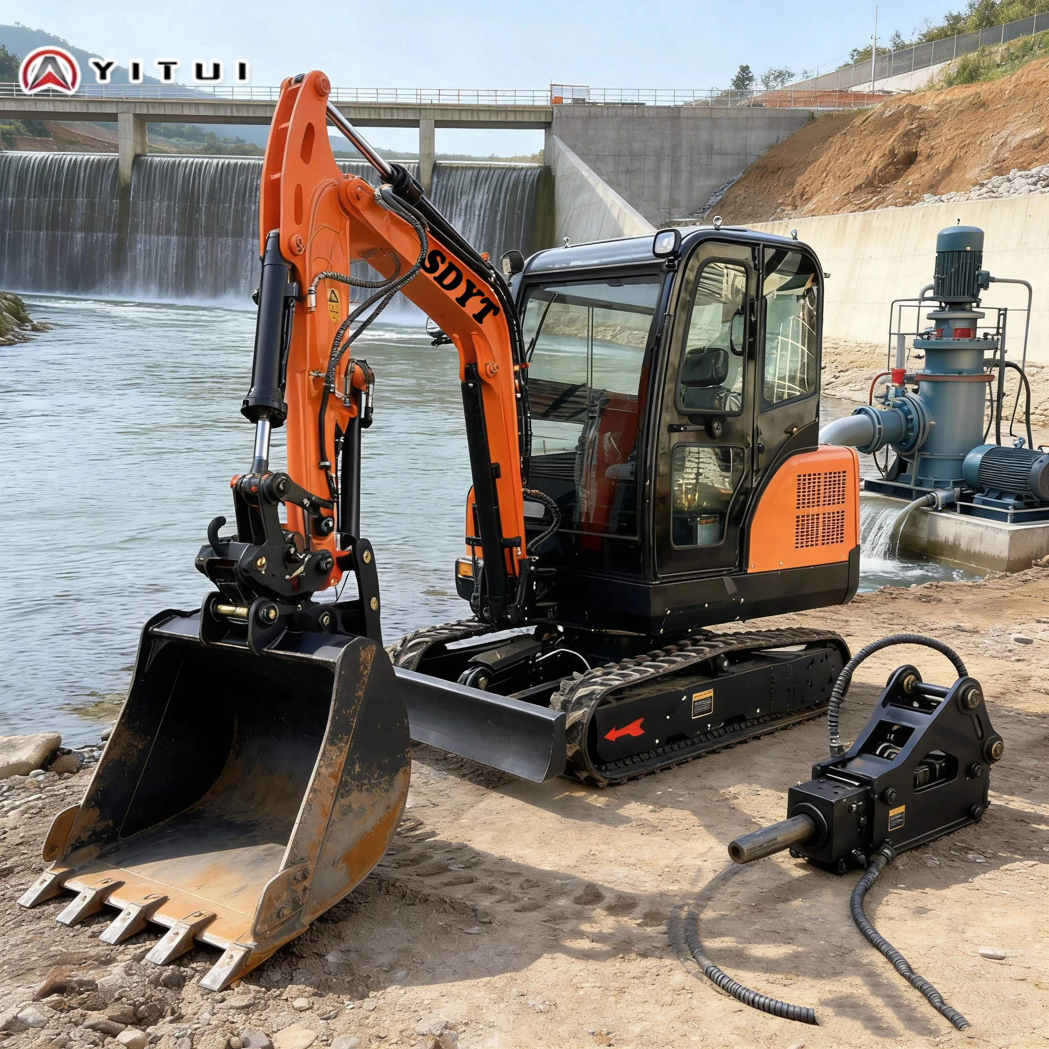 

Мини-экскаватор 3,5 тонны, индивидуальная складная стрела, копание, дробление, зимняя изоляция с кабиной, сильная копающая сила, растяжение