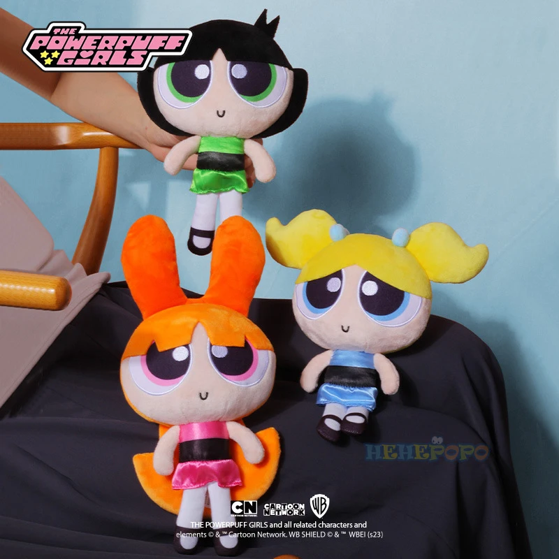 New 3pcs/lot 23cm Cartoon Anime Powerpuff Girls Plush Toys Original Cute Blossom Buttercup Bubbles Stuffed Plush Dolls Gifts