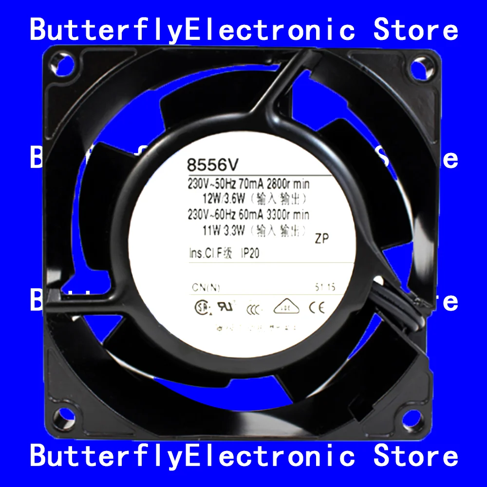 

НОВЫЙ ОРИГИНАЛЬНЫЙ ВЕНТИЛЯТОР ОХЛАЖДАЮЩИЙ 8556 В 8556 В 230 В переменного тока 12/11 Вт 8038 80*80*38 мм