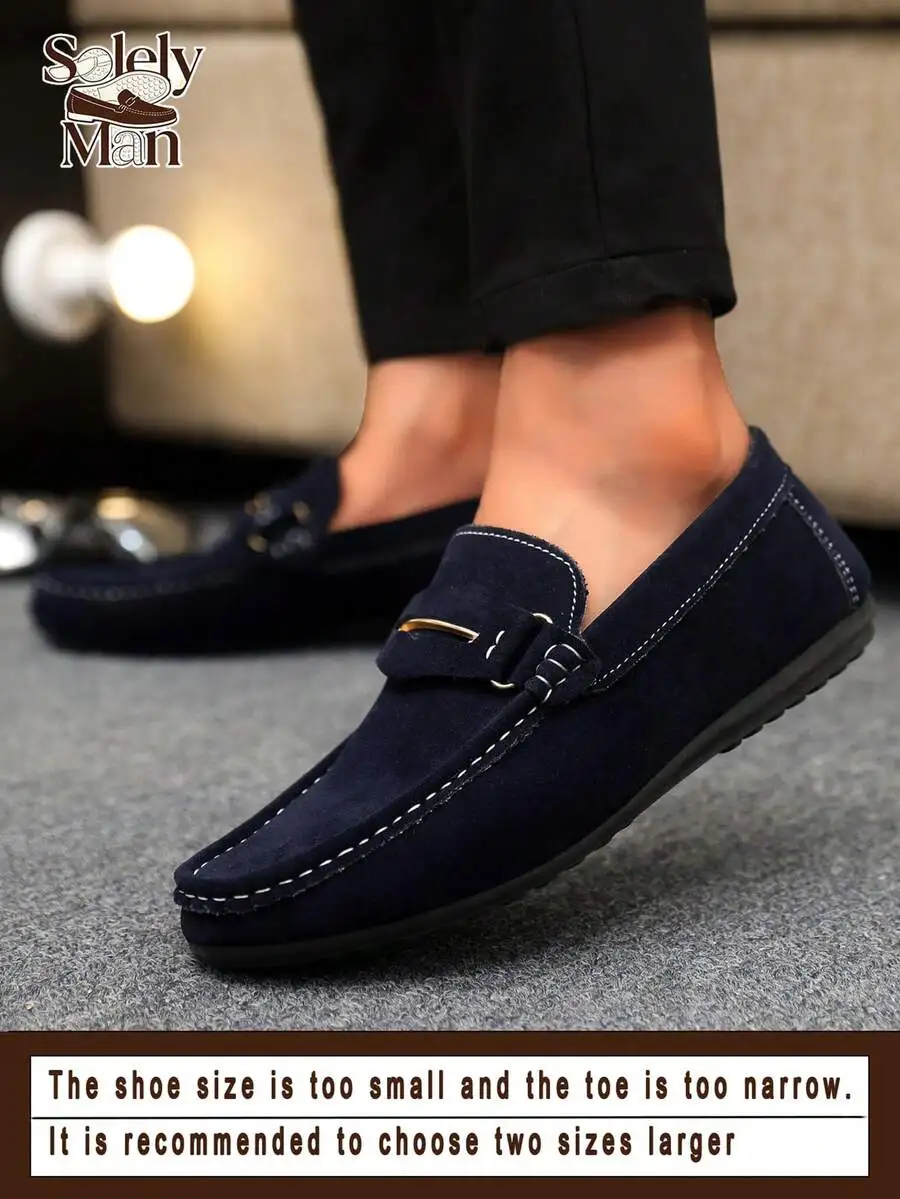 Men's Penny Loafers Slip-On Shoes, minimalist canvas fisherman boat casual business shoes, run small narrow order 2 sizes up.