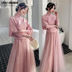 Bridesmaid Dress Chinese Style Cheongsam Long 2023 New Chinoiserie Style Sisters Group Tang Xiuhe Dress Girl Dress Large
