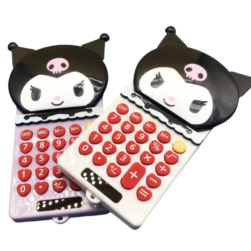 Hello kitty kuromi kawaii cute 8-Digit Desktop Calculator 1 Pack Small red handheld calculator
