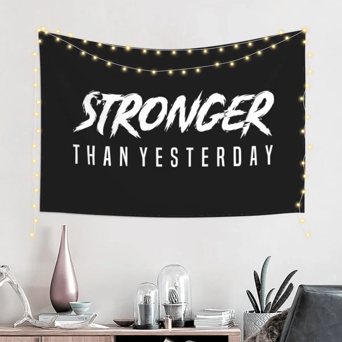 STRONGER THAN YESTERDAY - BODYBUILDING Tapestry Cute Room Decor Wall Art Room Decore Aesthetic Decorative Wall Murals Tapestry