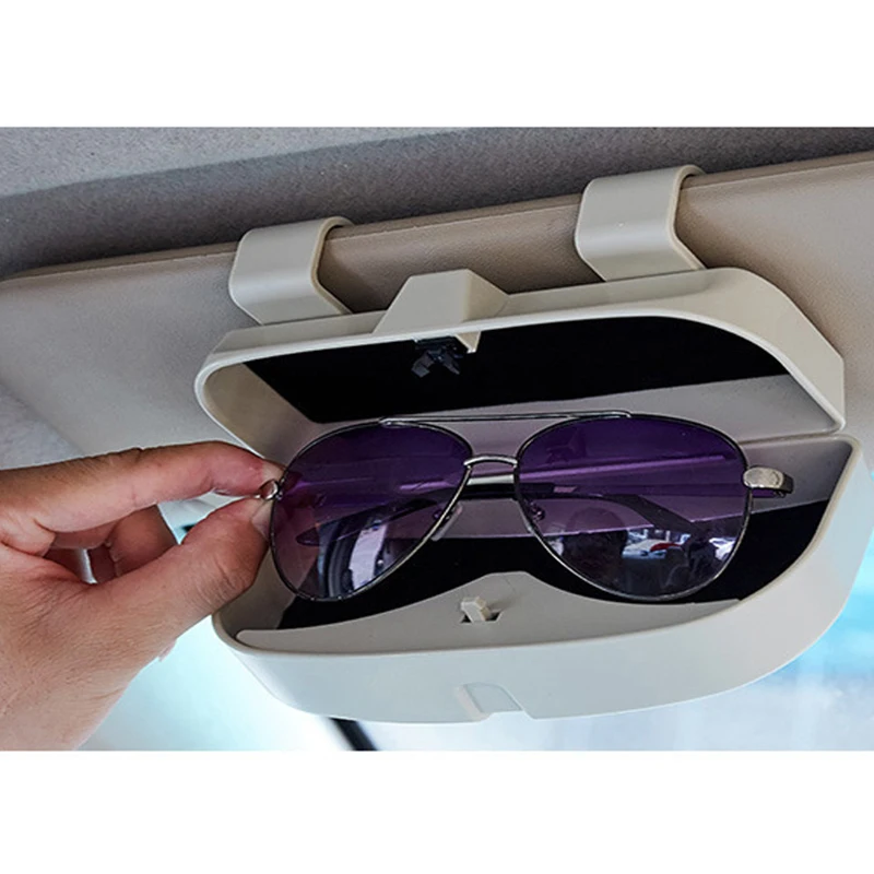 Car Glasses Case Sun Visor Storage Sunglasses Holder Non-destructive Installation Universal Glasses Case Car Supplies