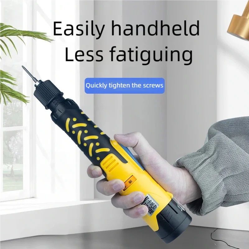 

12V Cordless Rechargeable Electric Screwdriver with 10pcs 50x4.0mm Slotted Bits Set Multifunction Electric Screwdriver Hand Tool