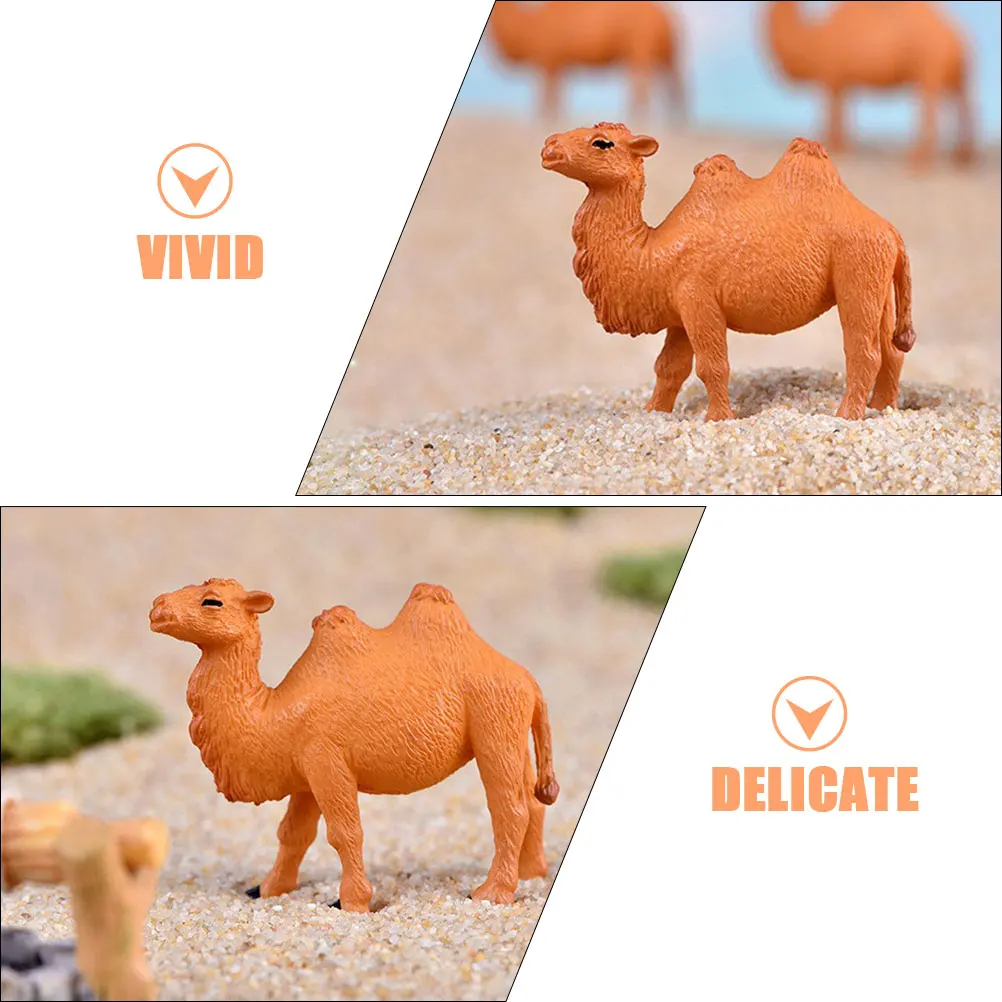 8 figurine di cammello in miniatura, decorazioni di animali in plastica per scrivania, giardino, micro paesaggistica, accessori fai da te