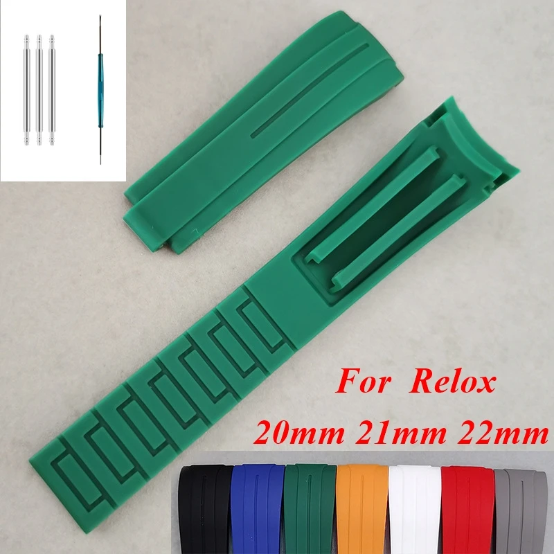 20mm 21mm 22mm For Relox Oyster Perpetual Daytona Submariner Yacht-MASTER Watch Strap band Rubber Bracelet Adjustable Wristband