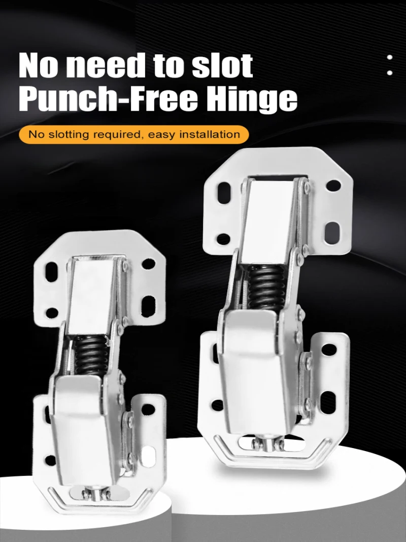 Stainless Steel Silent Cabinet Hinge Repair Plate No Need Drilling Hinge Reinforcement Kit For Kitchen Cabinet Door Maintenance