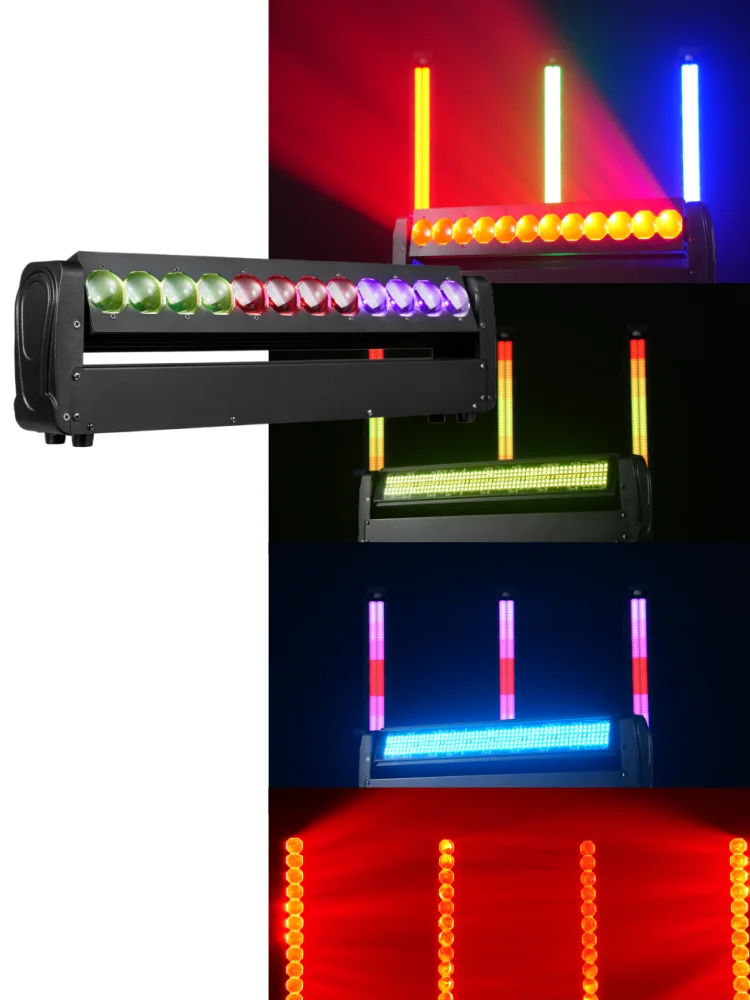 1/2/4 pièces 200W 2 côtés rideau de faisceau et stroboscope 360 ° Rotation infinie LED tête mobile DJ Bar lumière d'effet de scène