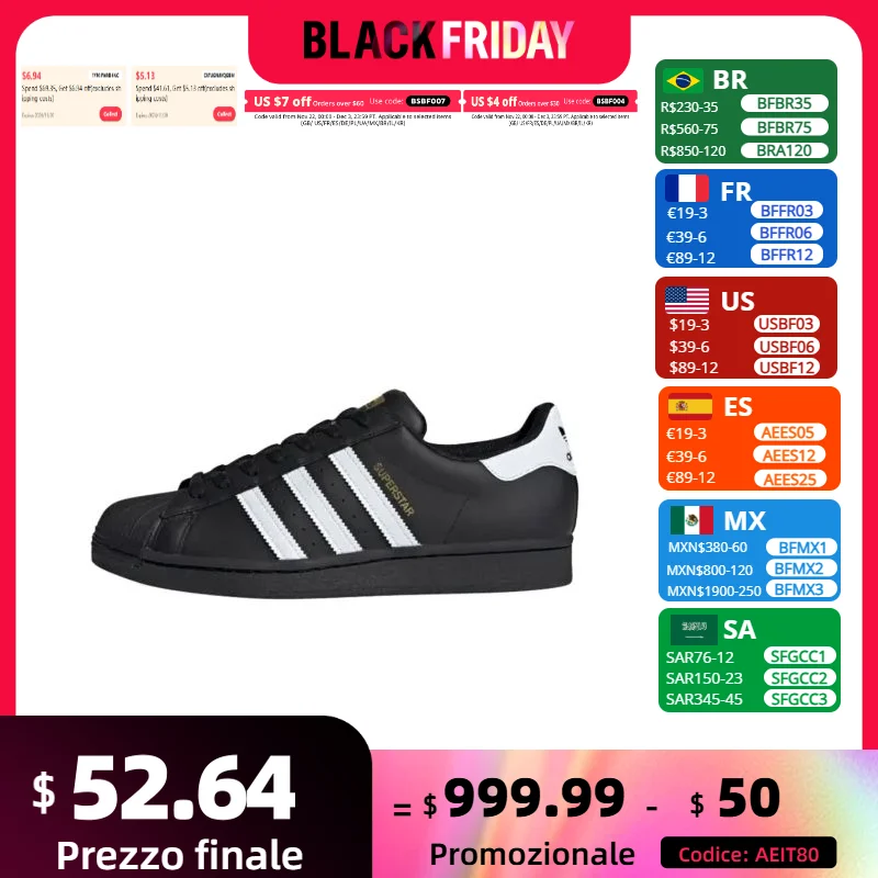 Adidas Superstar Original Männer Frau kausale Skateboards chuhe klassische schwarz weiß Outdoor bequeme Sport laufschuhe