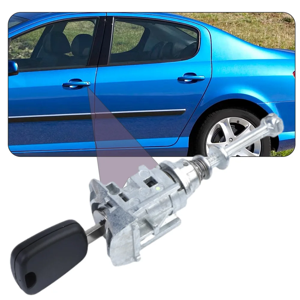 

Цилиндровый цилиндр дверного замка автомобиля ​ с ключом для Peugeot 407 Citroen C4 2004-2011 Picasso 2006-2008 9170Y0, 9170Y1