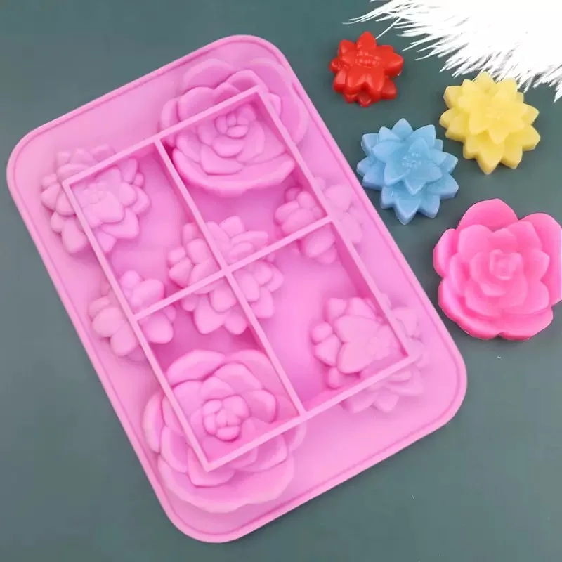 New Arrival 1pc Silicone Flower Cake Mold Ice Cube Tray Jelly Chocolate Molds Candy Cake Mould DIY Soap Molds