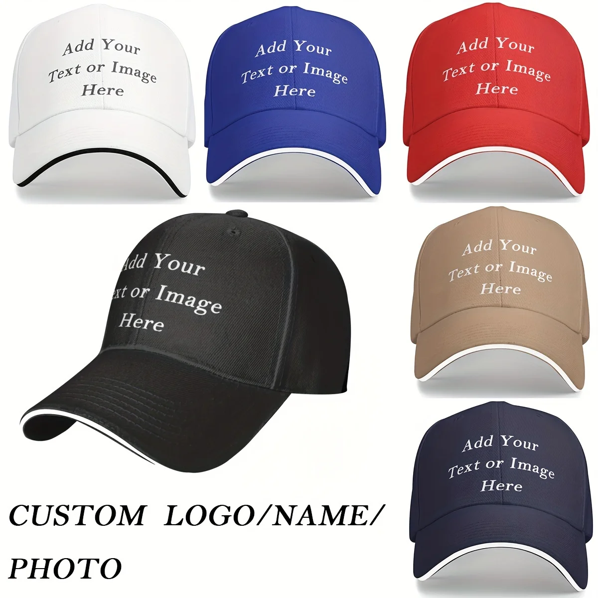 Custom Baseball Cap with Your Text Personalized Adjustable Trucker Hats Customizable Casual Sun Peak Hat for Gifts Golf Cap