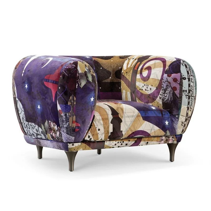 Simple fabric sofa modern living room minimalist light luxury Italian color villa mansion