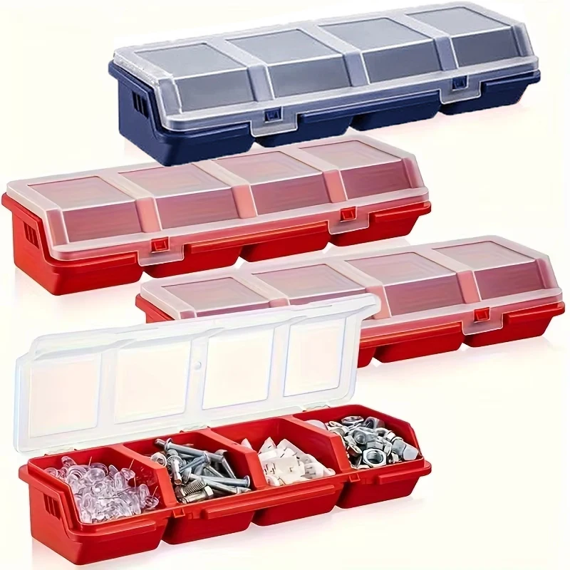 1/2Pcs Stackable Multi-Compartment Organizer Box, Small Screw Part Storage Case Durable Plastic Hardware Jewelry Bead Container