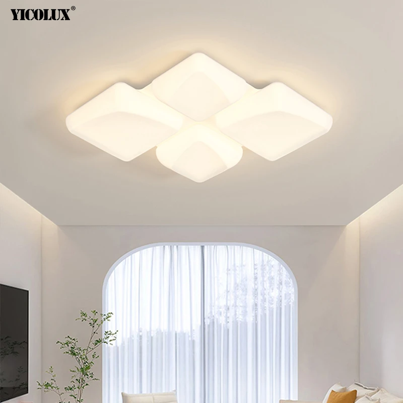 Living Room Chandelier Main Lamp Led Ceiling Light Modern Simple Kitchen Bedroom white lamp Home Decor Luminária AC85-220V