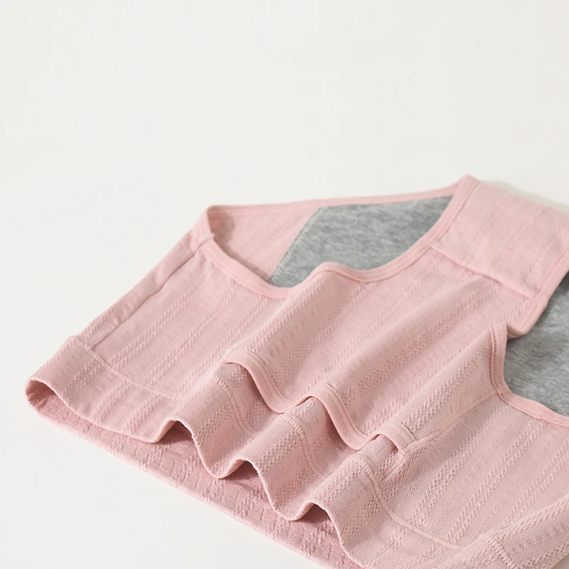 Single Piece High Waist 4-Layer Leakproof Period Underwear Cotton Breathable Menstrual Briefs With Warm Belly Pocket M-XL