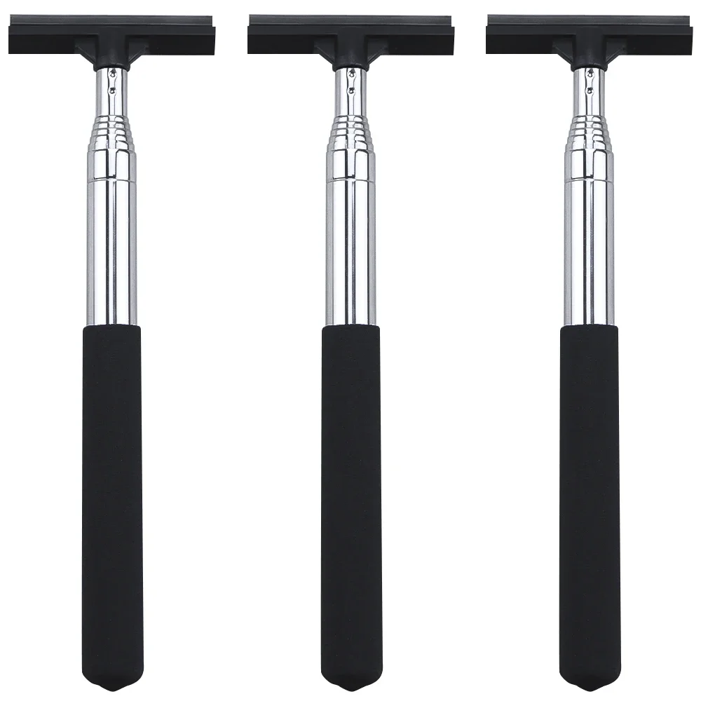 Telescopic Rearview Mirror Squeegee Retractable Double-side Rod Window Cleaner Squeegee Wiper Brush Glass Cleaning Tool