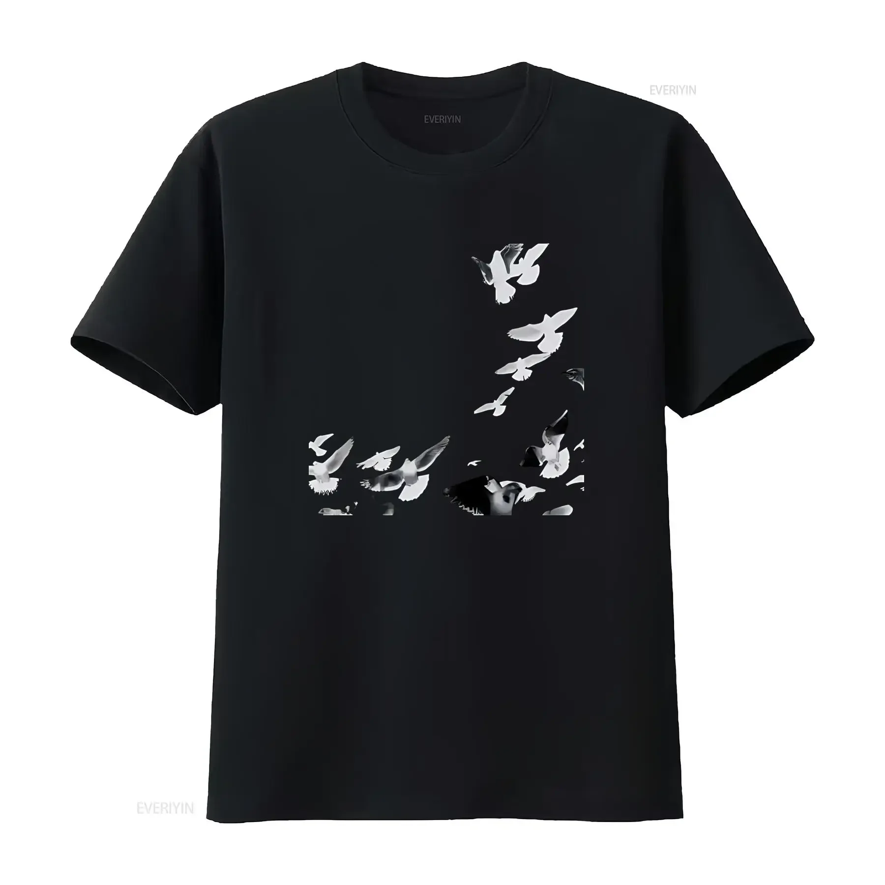 Venetian Snares Rossz Csillag Alatt Született Cover Art T shirt with Flying Birds Print for  vintage Washed Breathable Unisex