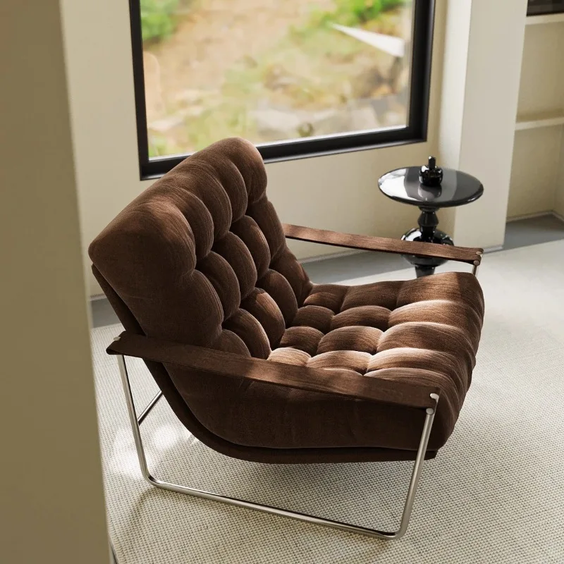 Nordic retro single sofa chair simple small apartment home living room bed and breakfast lazy chair balcony leisure chair